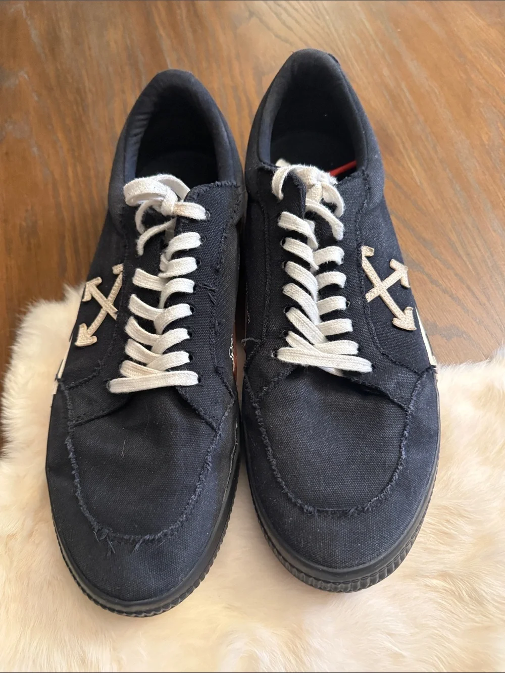 Off White Low Vulcanized canvas sneakers in black and white Lace-Up Sneakers 46 - Picture 1 of 9